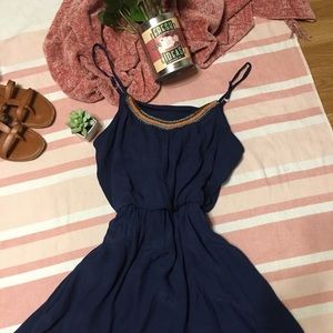 IZ navy blue Dress with beadwork